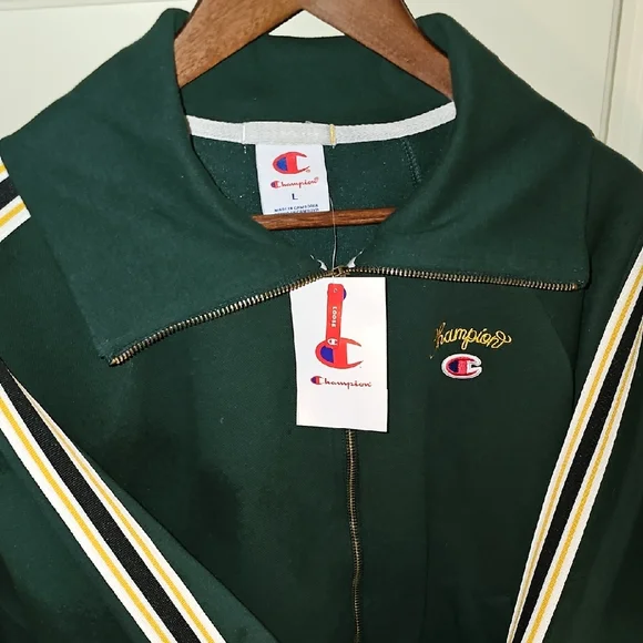 Champion Forest Green Jacket with Yellow Accents - Picture 3 of 6